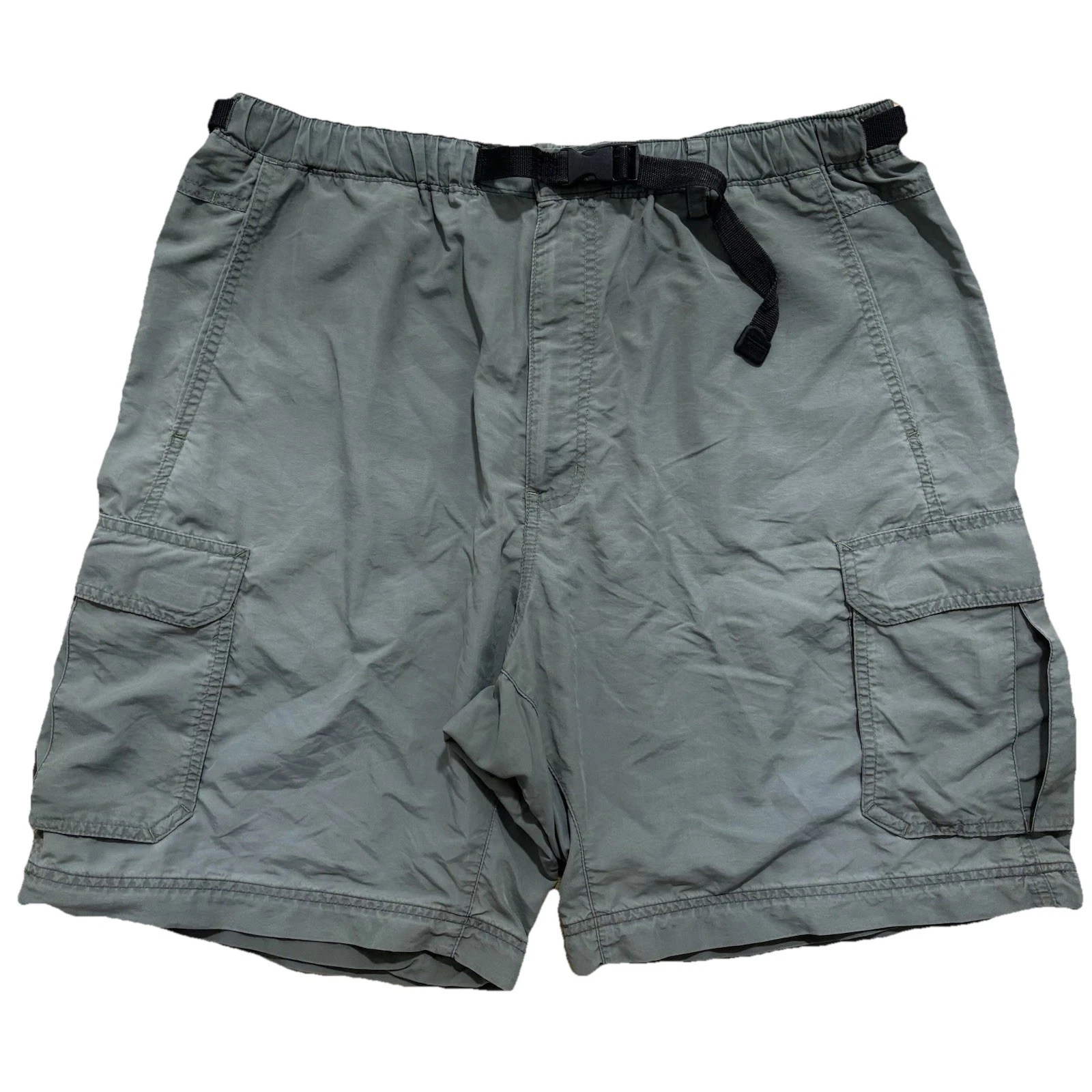 REI Cargo Shorts Mens XL Green Nylon Belted Hiking Outdoor UPF 50 9” Inseam