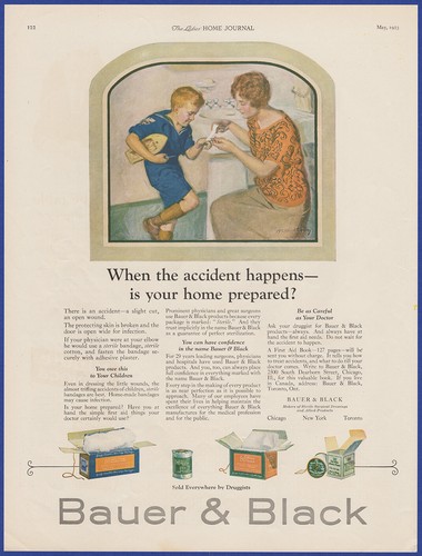 Vintage 1923 BAUER & BLACK Sterile Gauze Bandages Ephemera 1920's Print Ad - 第 1/1 張圖片