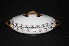 Antique Schwarzburg Covered Casserole Dish 10" vegetable serving 1904- 1924