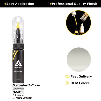 Touch up Paint for Mercedes S Class Code: 650 Cirrus White OEM Quality