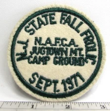 Vintage 1971 New Jersey NAFCA State Fall Frolic Patch Jugtown Mtn NJ Campground