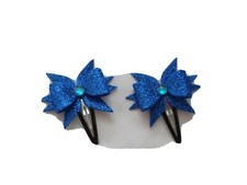 Girls Hair Clips Barrettes, 1 Pair, Clip on glittery mini bows