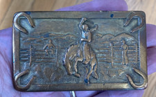 Vintage Cowboy  Bucking Bronco Brass on Copper Buckle
