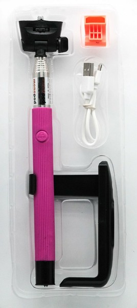PALO SELFIE Z07-5 ROSA EXTENSIBLE MONOPOD FOTOS+BLUETOOTH+SOPORTE PARA MOVIL