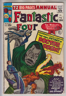 FANTASTIC FOUR ANNUAL # 2 VG 4.0 ORIGIN DR DOOM AVENGERS DOOMSDAY CENTS 1964