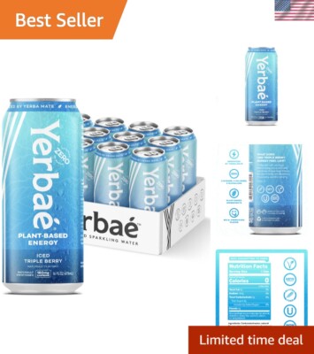 Yerbae Iced Triple Berry Energy Beverage - Zero Sugar, Zero Calories, Plant-B...