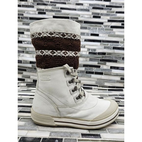 Stivali impermeabili da donna Keen Nepal in pelle sintetica bianca taglia 7