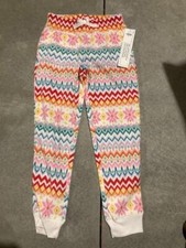 Old Navy NWT Girl's Size Small Rainbow Fair Isle Microfleece Pajama Jogger Pants