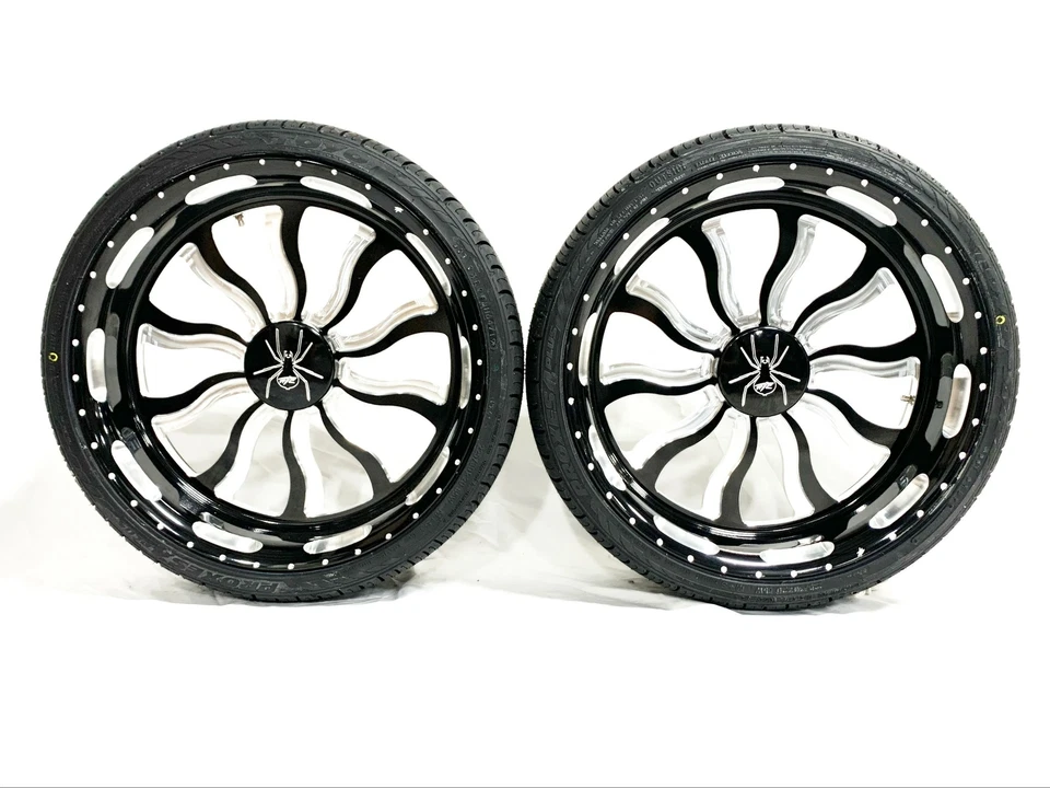 SPYDER 20" BLACK CONTRAST CUT INFERNO WHEELS (2) 10-11 CAN-AM SPYDER RS ROADSTER - Image 4 of 4