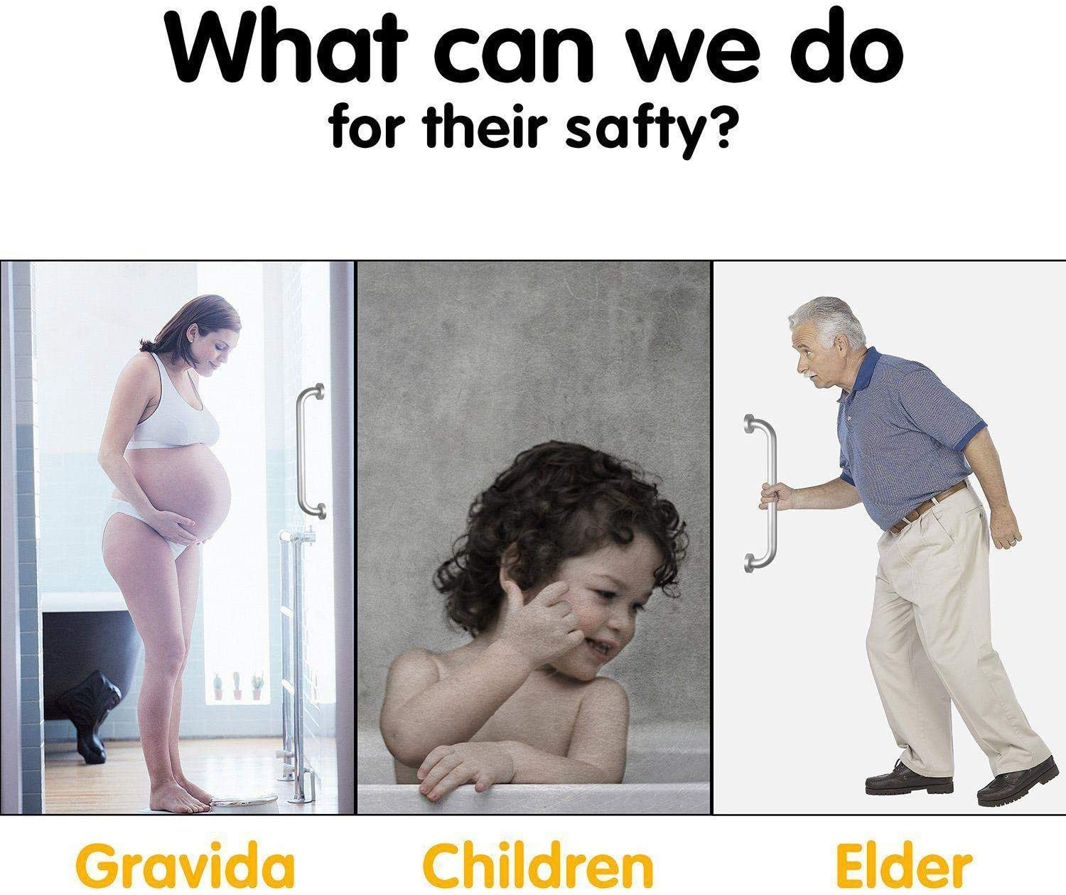 12 Inch Stainless Steel Chrome Shower Grab Bar, ZUEXT Bathroom Balance Bar,,,