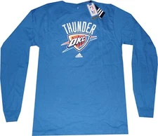 Oklahoma City Thunder Blue Primary Logo Long Sleeve Adidas T Shirt New tags
