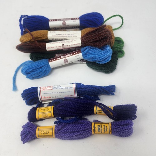 Lot 11 Skeins Bucilla Persian Wool Yarn Needlepoint Crewel Tapestry Mixed Colors