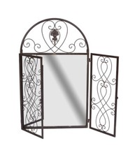 Wandspiegel Landhausstil Spiegelfenster Metall Spiegel Fensterläden Rundbogen