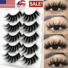 NEW 5 Pair 3D Mink False Eyelashes Wispy Cross Long Thick Soft Fake Eye Lashes