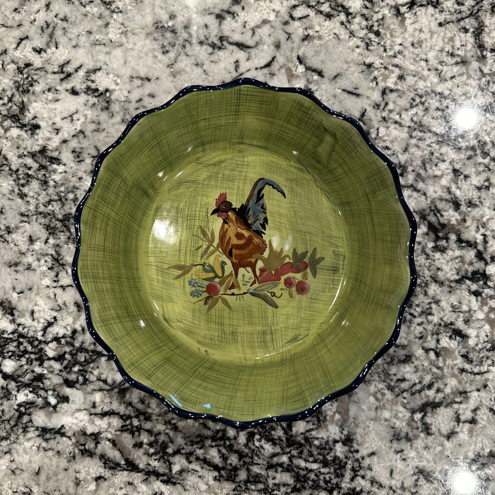 Tracy Porter The Stonehouse Farm Collection Rooster 10” Pie Dish
