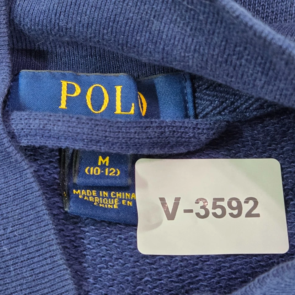 Polo Ralph Lauren Boys Jacket M Blue Atlantic Terry Airborne Tiger Embroidered - Image 2 of 4