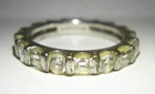Vintage Sterling Silver Ring Band Modernist CZ Pave Roll QVC FE 925 Size 6