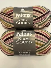 Patons Kroy Wool Blend Sock Yarn~Lot of 2 Skeins~Midnight Orchid 55753