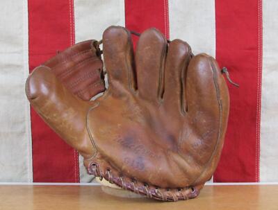 Vintage 1950s MacGregor Leather Baseball Glove Mitt HOF Red