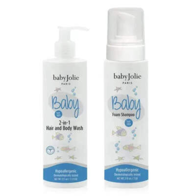 Baby Jolie - Baby Wash Set (2-In-1 Body & Hair Wash And Foam Shampoo)