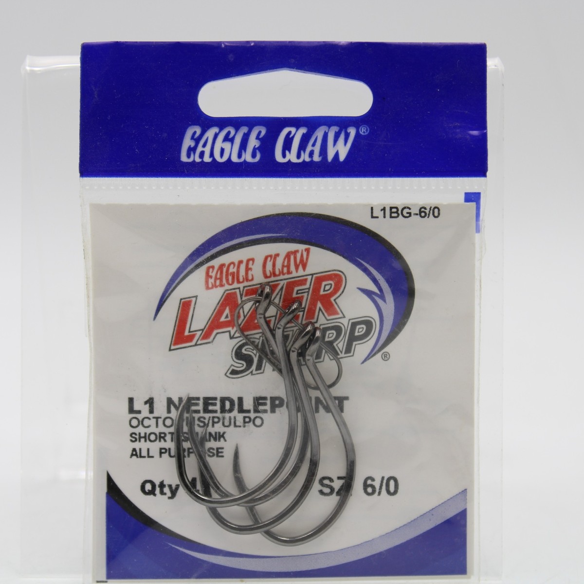 Eagle Claw Lazer Sharp L1 Needlepoint Octopus Hook Model L1BG-6/0 Size 6/0