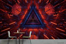 3D Cosmic Red Laser Wallpaper Wall Mural Removable Self-adhesive Sticker8016