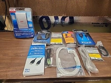 Lot Of Computer Cables And USB Cords 7 Port Hub In Packages