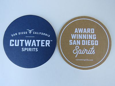 Beer Coaster ~ (BALLAST POINT) Award Winning CUTWATER SPIRITS ~ San Diego, CALIF