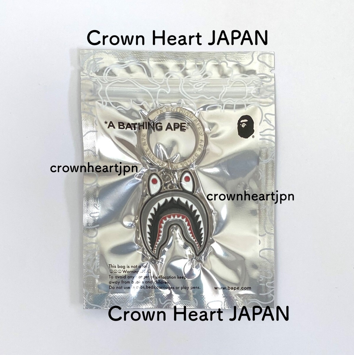 2024 New BAPE A BATHING APE SHARK METAL KEYCHAIN | eBay