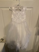 Davids Bridal White Flower Girl Dress Child Size 4 Style F5290A Michelangelo