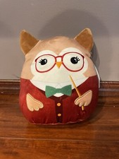 NWT Squishmallow Jaydelle the Owl "Back to School" 8 Inches Plush Kellytoy Brown