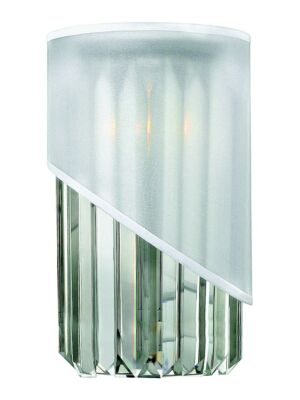 Nickel Glamour Kristall Wandleuchte Leuchter 1x60W/E14 18,4x30,5 [cm]