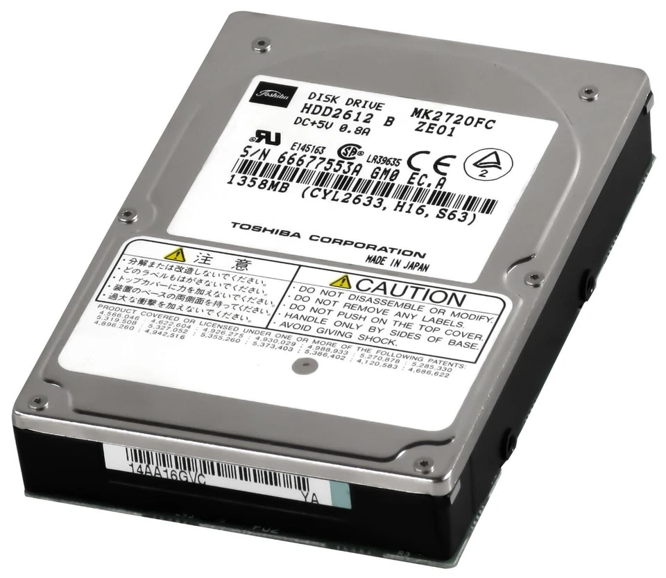 Hard Drive Toshiba MK2720FC HDD2612 1.3GB 4200RPM 128KB IDE ATA 2.5" Inch - Image 3 of 3