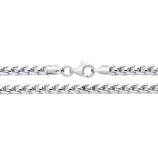 Sterling Silver 4mm Solid Franco Chain Necklace 20" 22" 24" 26"