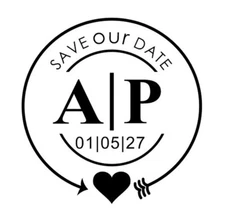 Embosser Custom Round Save Our Date,Monogram, Wedding Shiny EZ Seal Embosser