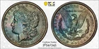 AU58 1881-O $1 Morgan Silver Dollar, PCGS Trueview- Nicely Rainbow Toned