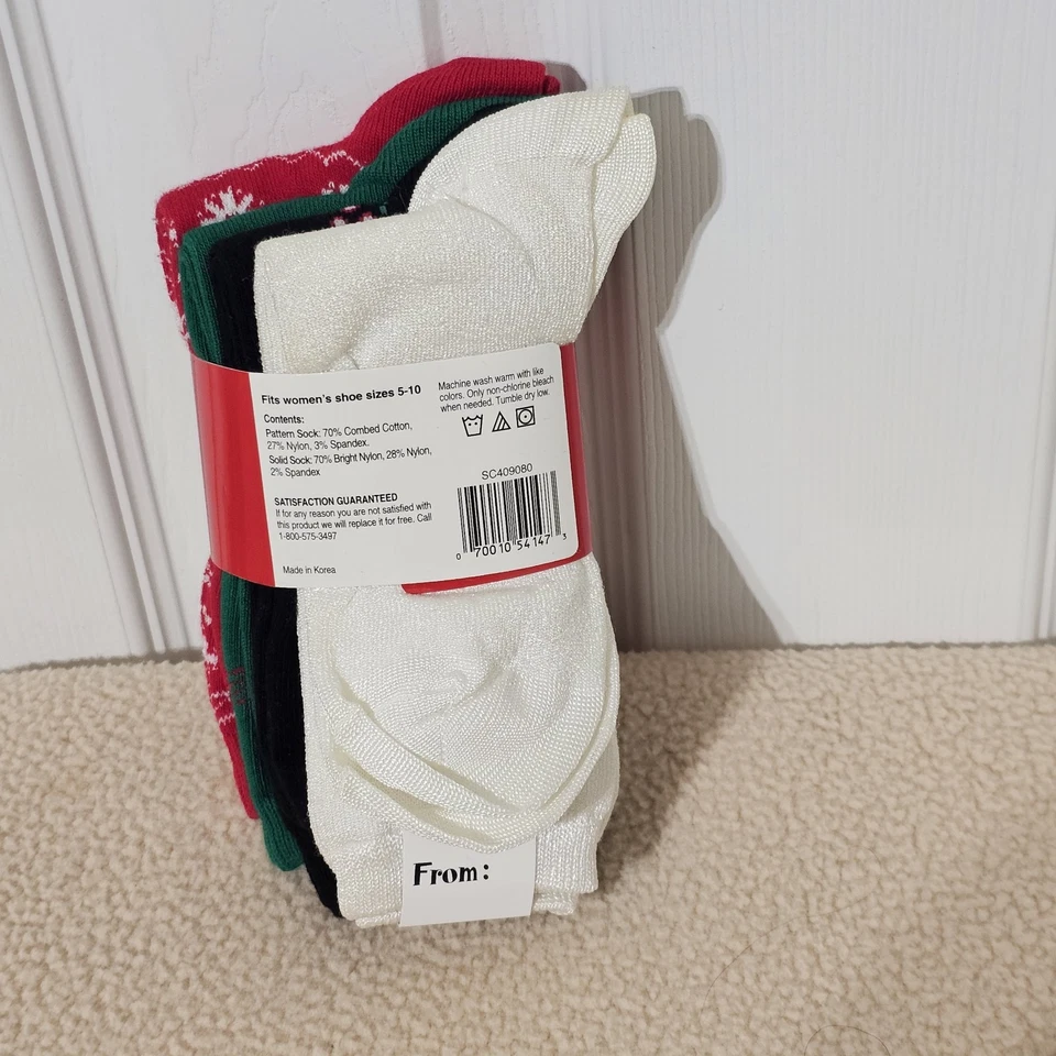 Calcetines navideños para mujer - 4 pares (Burlington, Navidad, talla 5-10) ¡NUEVOS CON ETIQUETAS! Foto 3 de 4