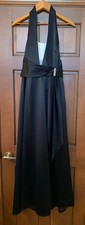 David s Bridal Dress Size 10 Black /White Maxi Halter Top Backless