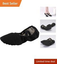Elegant Canvas Ballet Slippers for Women - Lightweight Dance Shoes in Size 5.5