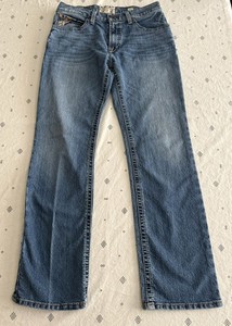 Ariat M4 Relaxed Bootcut Jeans Mens 33x34 Blue Denim Work Wear Cowboy Outdoor