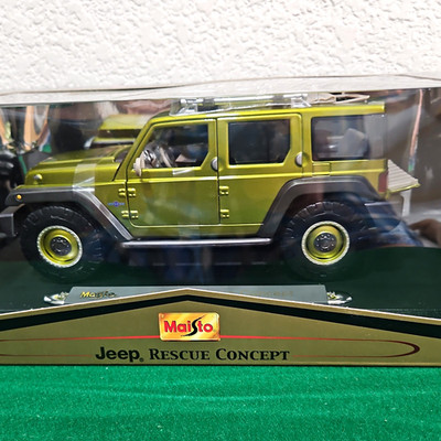 Maisto 1:18 Jeep Rescue Concept Diecast Model Car Green, Unopened Box