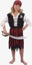 Pirate Girl Costume Kids Book Day Clearance Fancy Dress Pirates Outfit Age 3-4