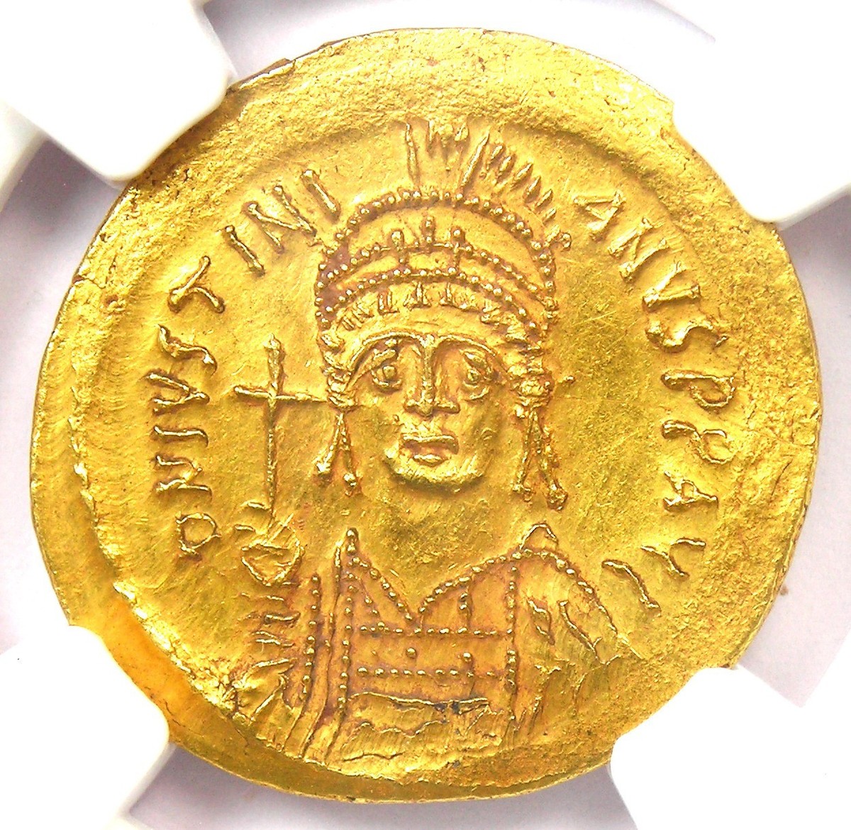 Justinian I Gold AV Solidus Byzantine Coin 527-565 AD - Certified