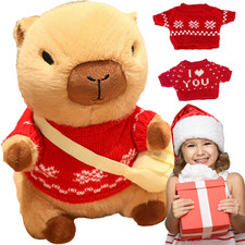 Cute Capybara Plush with Clothes Bag Kawaii Capybara Stuffed Toy Home Decor Gift