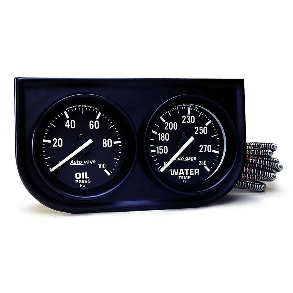 Auto Meter Gauge Set 2392; Auto Gage 2-1/16 Water Temp/Oil P