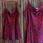 Ambrielle Red Animal Print Chemise Nightgown Slip Dress Women Plus Size Lingerie