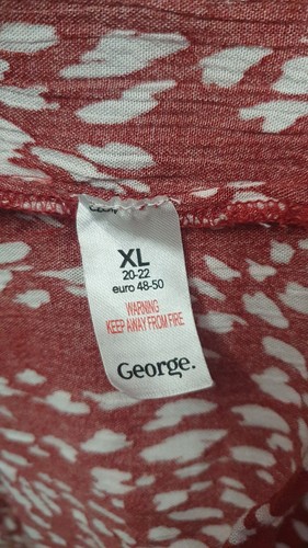 George rotbraun gepunkteter Playsuit Übergröße UK 20/22 Rüschen Träger Viskose - Bild 10 von 12