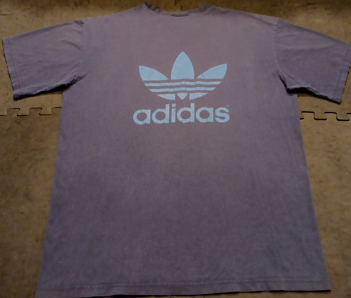 Vtg XL Adidas Blue On Blue Dual Side Graphic Trefoil T Shirt by Adidas, Size XL, $18 - Photo 8