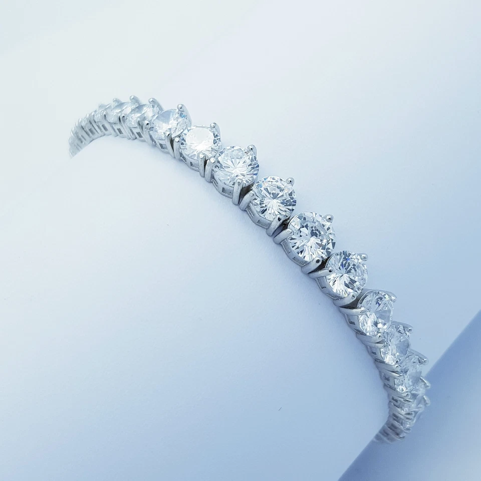 BRACCIALE TENNIS a SCALARE in ARGENTO 925 RODIATO in ORO BIANCO - Immagine 2 di 4