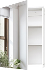 Stylish Wall-Mounted Bathroom Vanity  Mirror with Adjustable Storage Cabinet